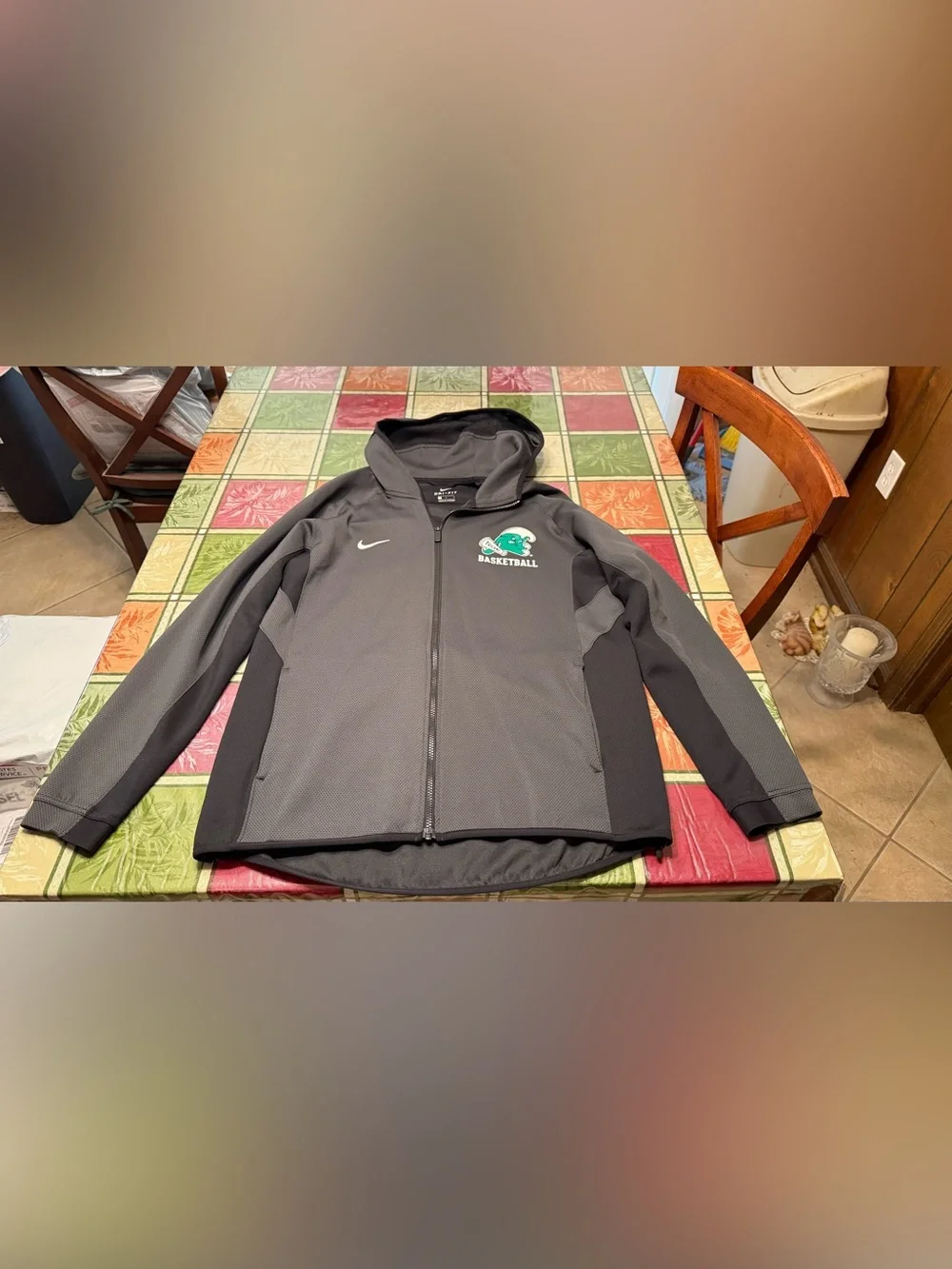 Rare Men’s Nike Tulane Basketball Dri-FIT Hoodie Jacket Large Gray Full Zip